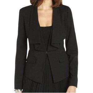 BCBGMaxAzria Black Kelvin Draped Blazer Jacket Size M Office Career Business